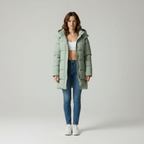 Chique Comfort - Moderne Vrouwen Lange Pufferjas met Capuchon