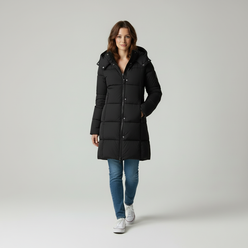 Chique Comfort - Moderne Vrouwen Lange Pufferjas met Capuchon