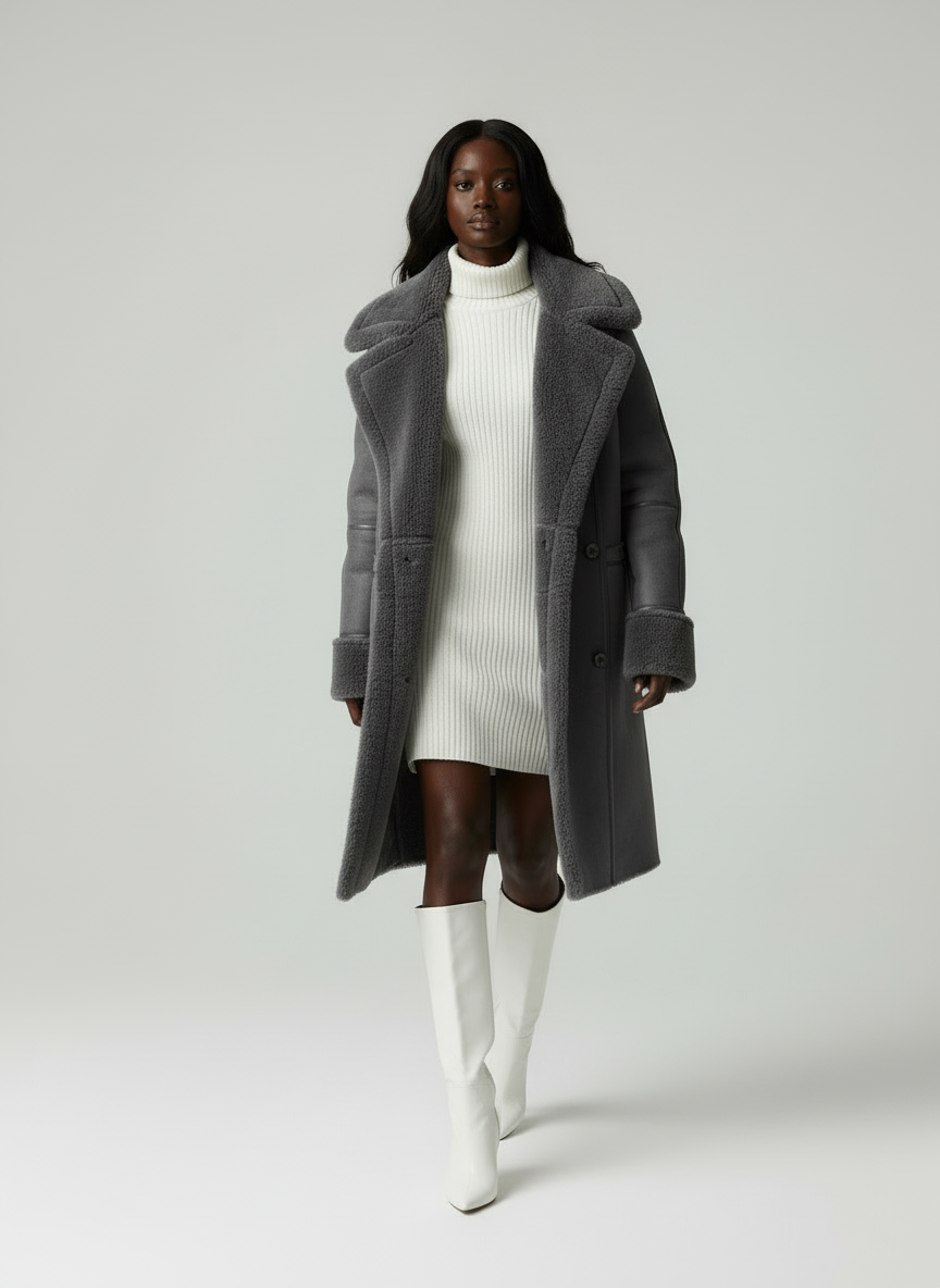 Luna - Moderne Vrouwen Faux Shearling Jas