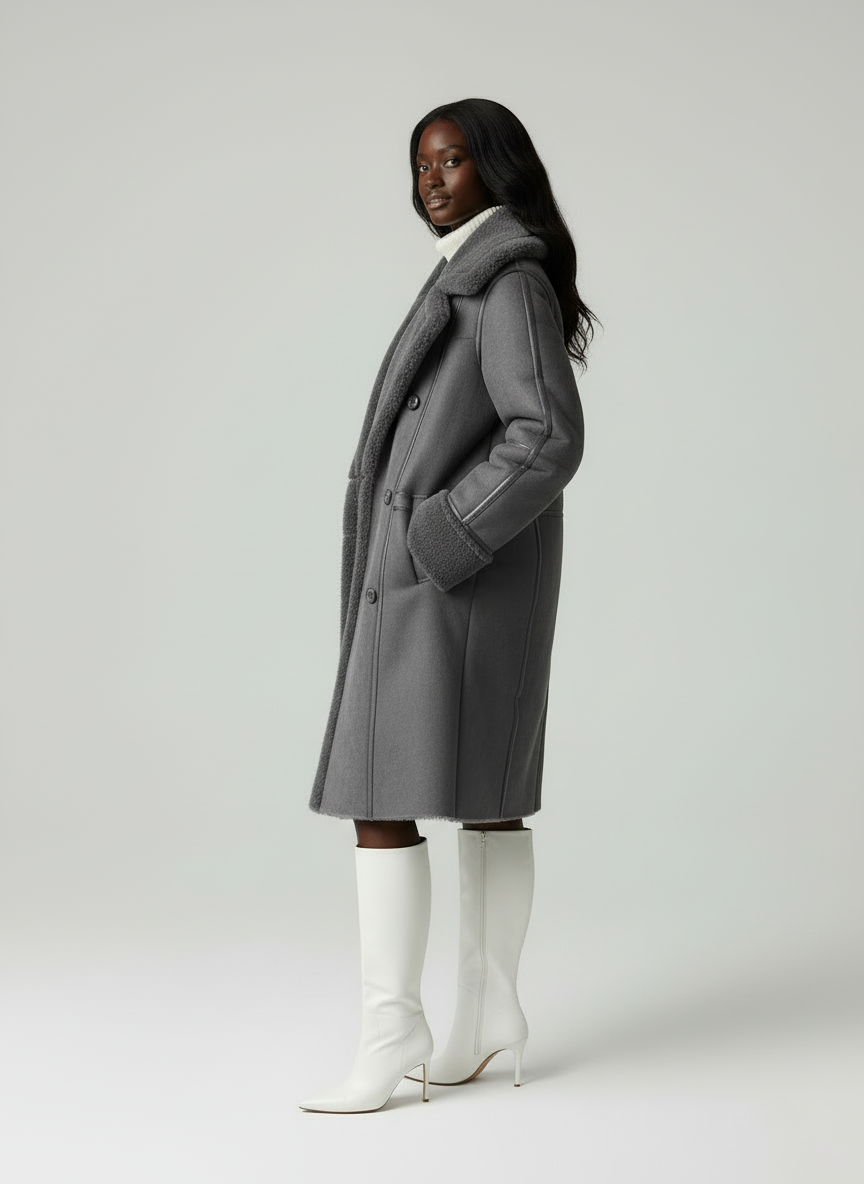 Luna - Moderne Vrouwen Faux Shearling Jas