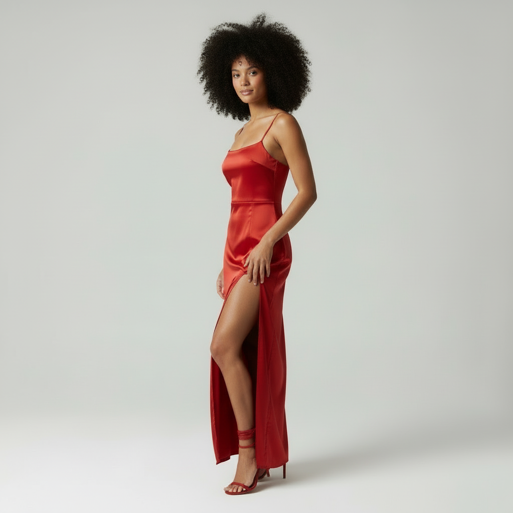 Serena - Elegante Dames Satijnen Avondjurk met Split