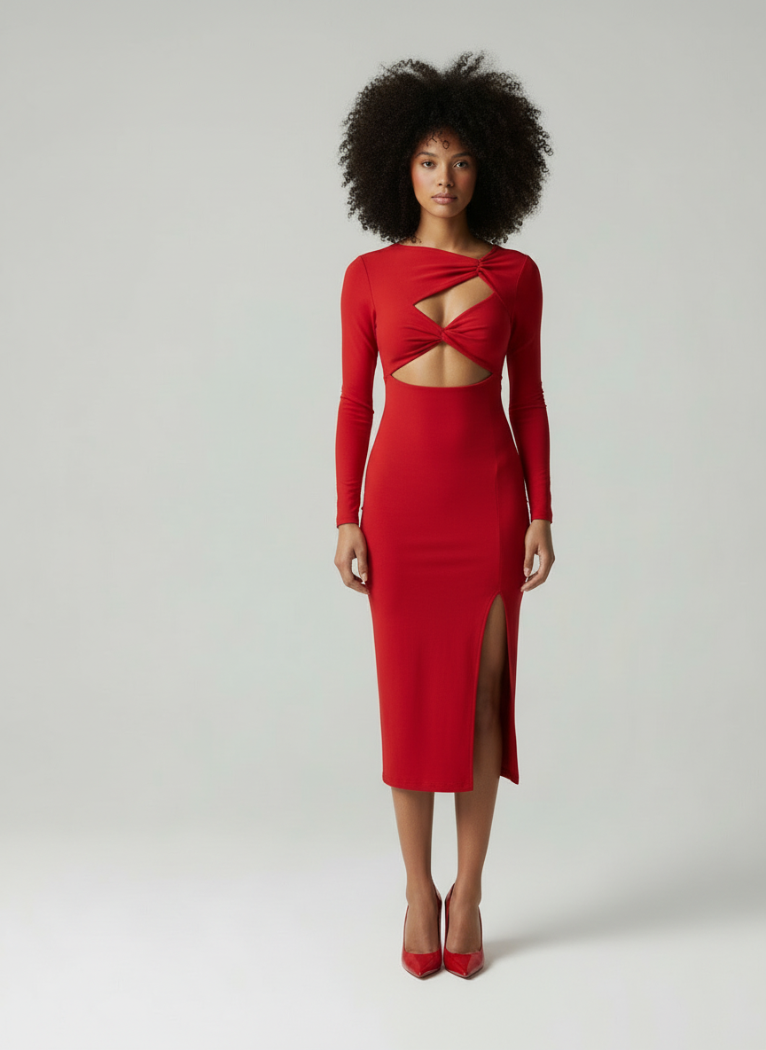 Nocturne - Bodycon Jurk met Cut-out & Split