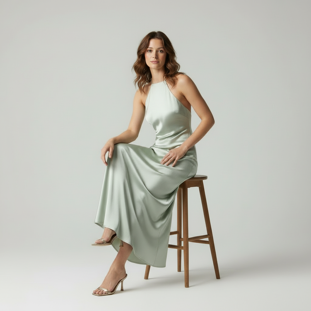 Halterjurk met Open rug