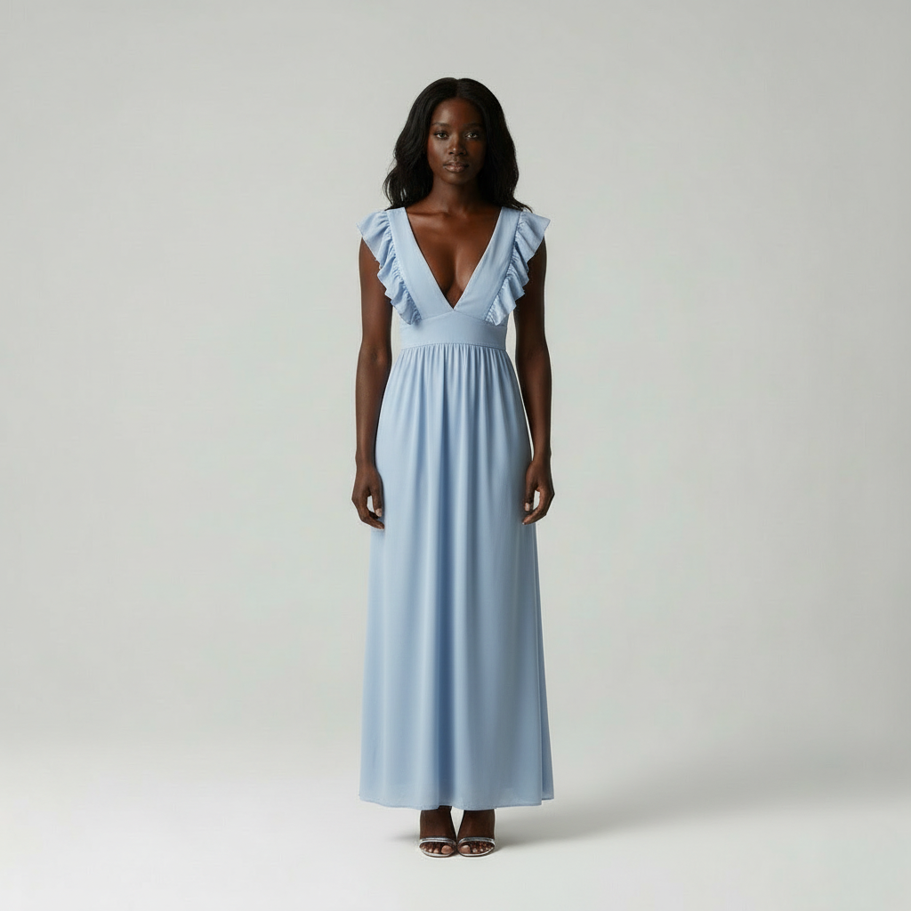 Maxi Jurk met Ruches