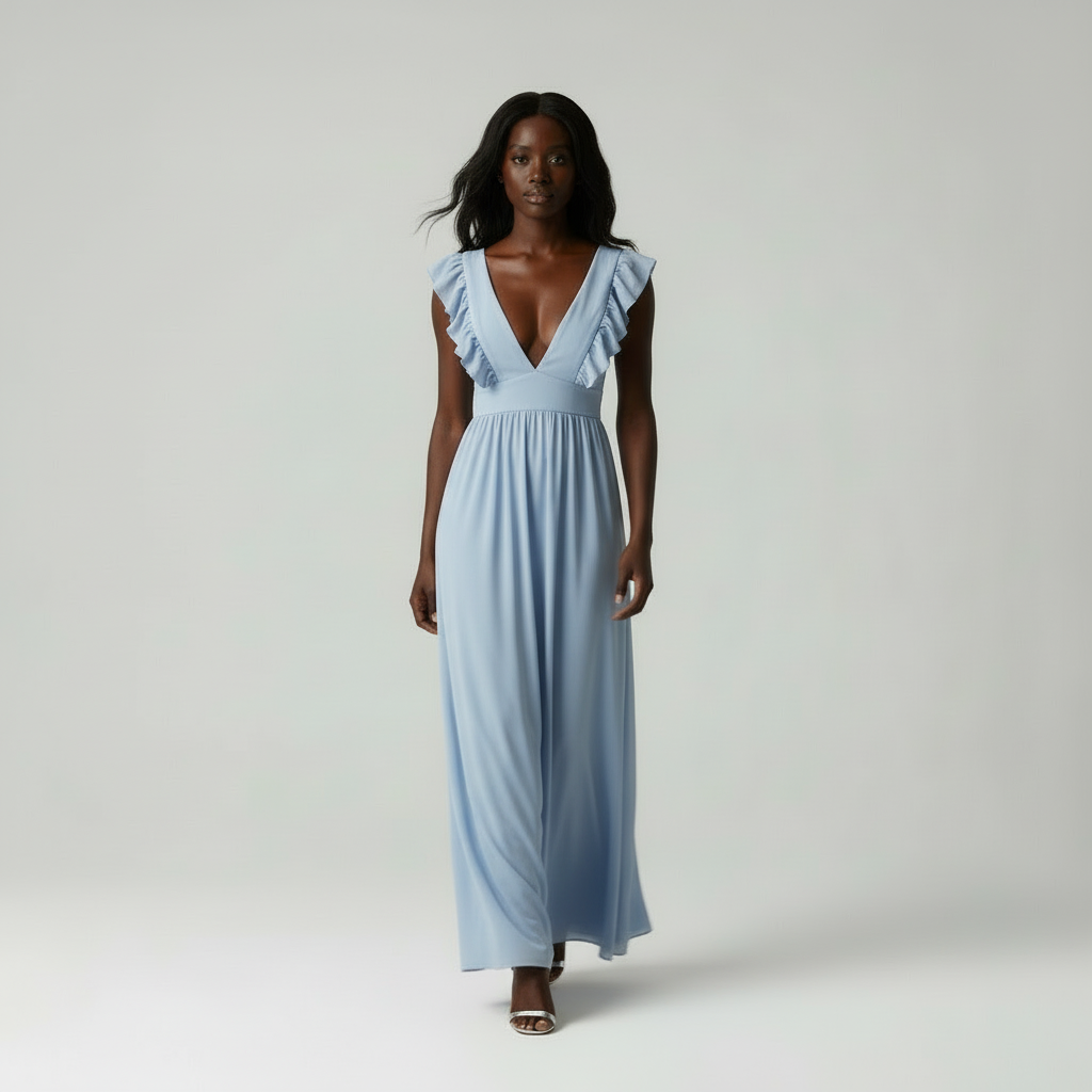 Maxi Jurk met Ruches