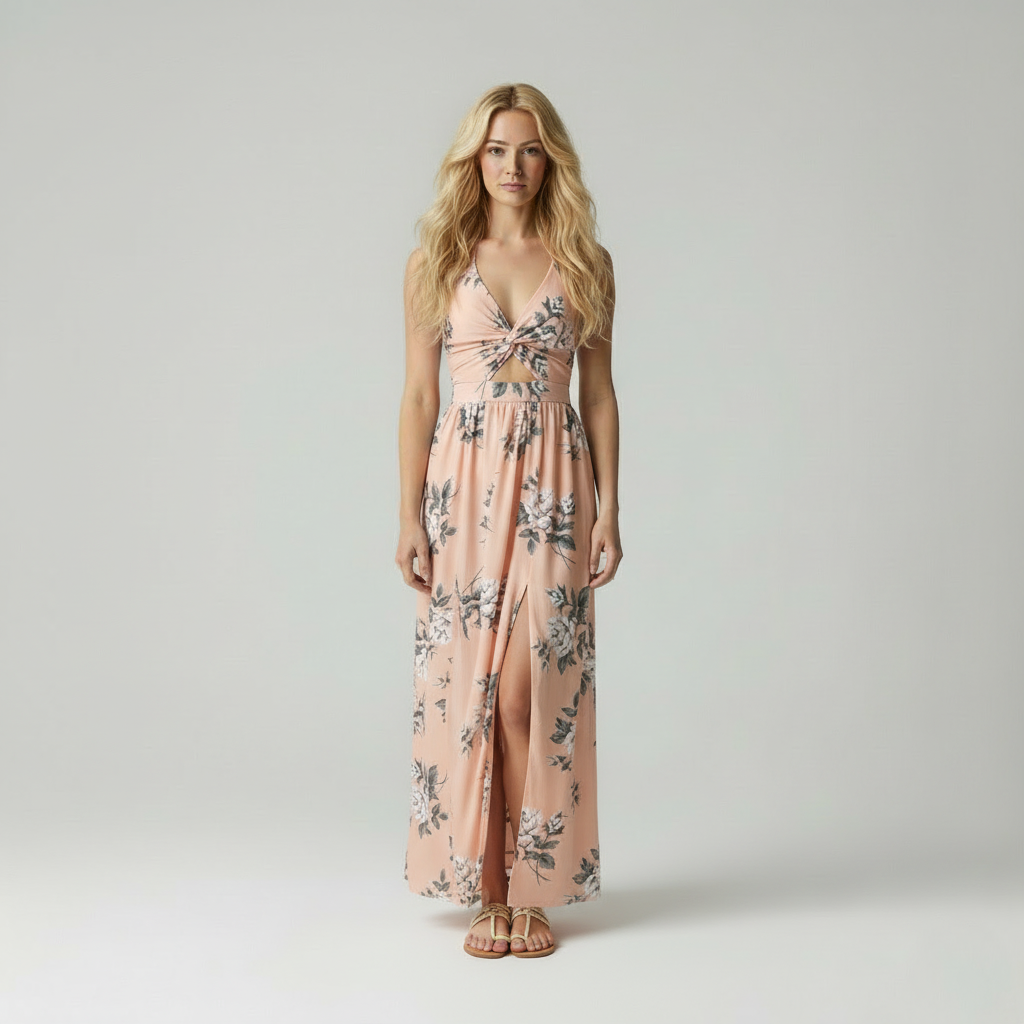 Chiffon Maxi Jurk met Splitten