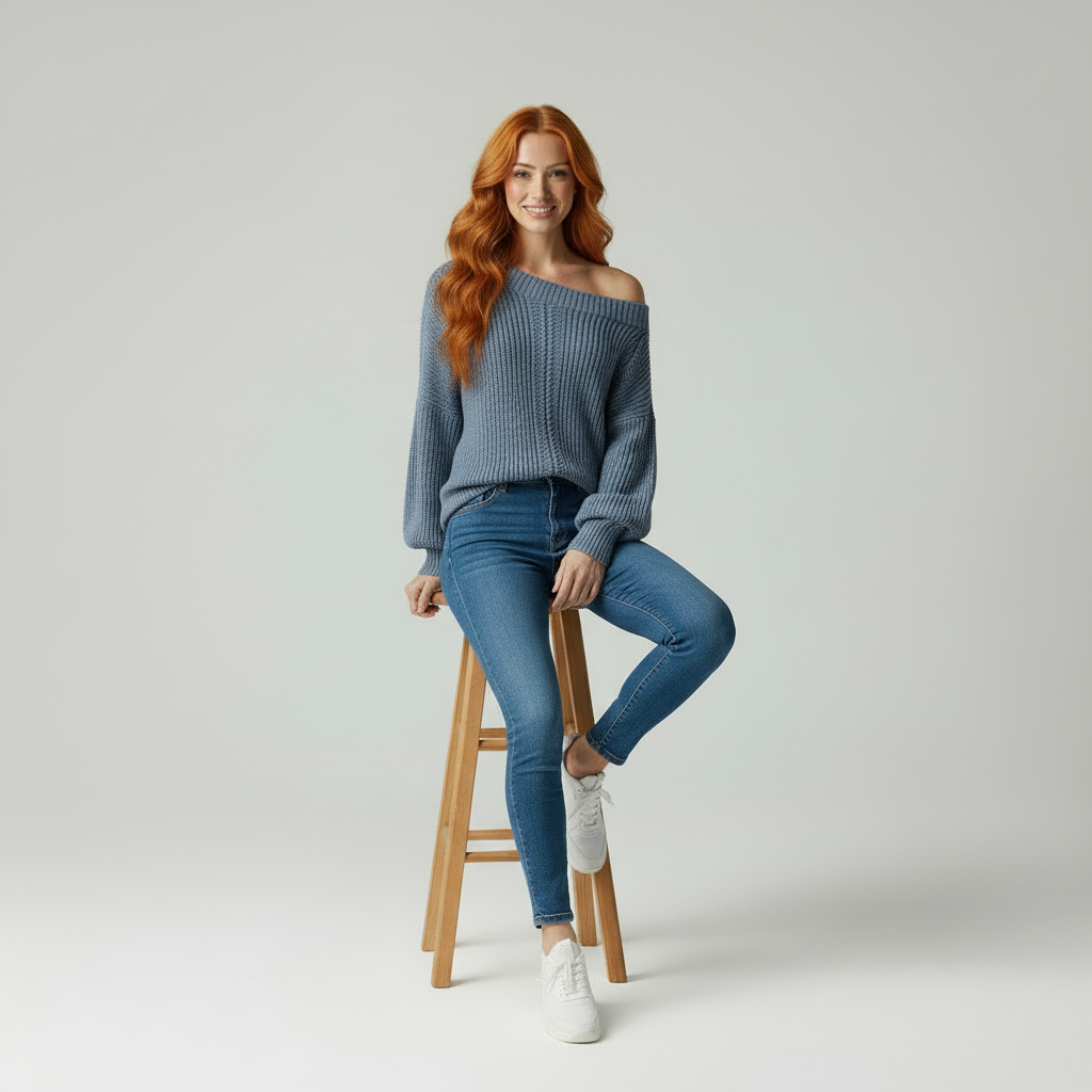 Devora Gebreide Damestrui - Casual Chic Off-Shoulder