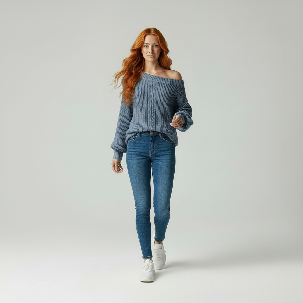 Devora Gebreide Damestrui - Casual Chic Off-Shoulder