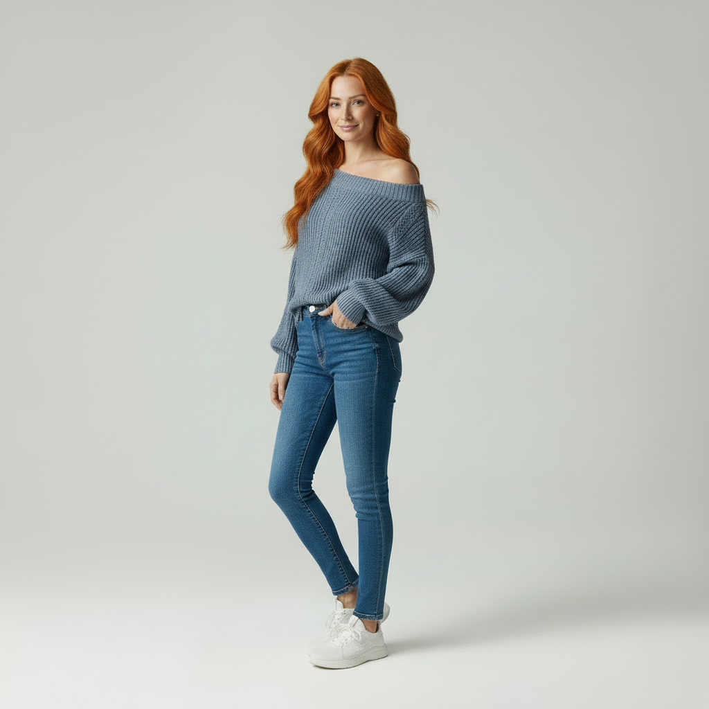 Devora Gebreide Damestrui - Casual Chic Off-Shoulder