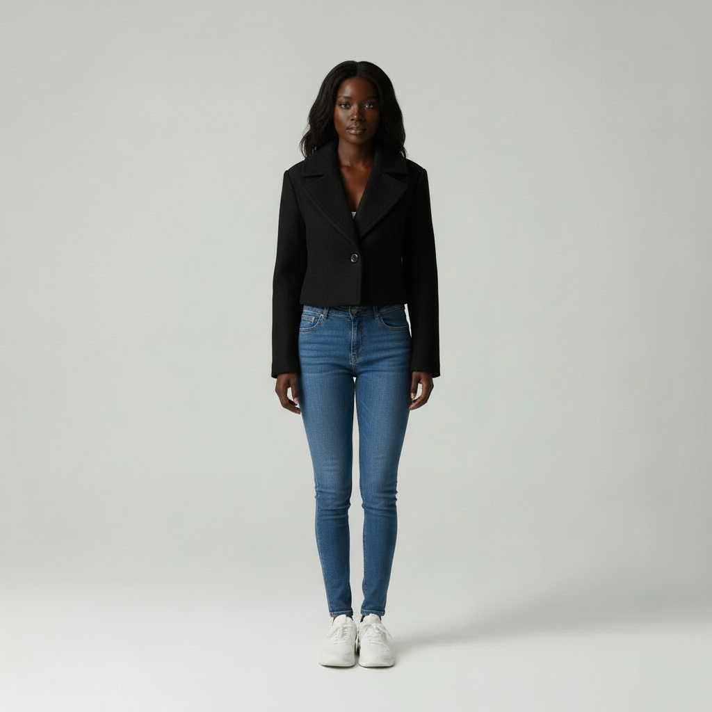 Azariah Korte Jas Dames  - Hedendaags Dubbelrijig Design