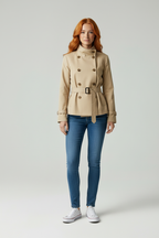 Rileigh Cropped Trenchcoat Dames met Ceintuur