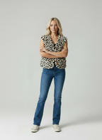 Minna Dames Vest - Casual Luipaardprint Pluizige Fleece