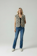 Minna Dames Vest - Casual Luipaardprint Pluizige Fleece