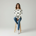 Merissa Gebreide Trui voor Dames - Cute Casual Strikjesprint