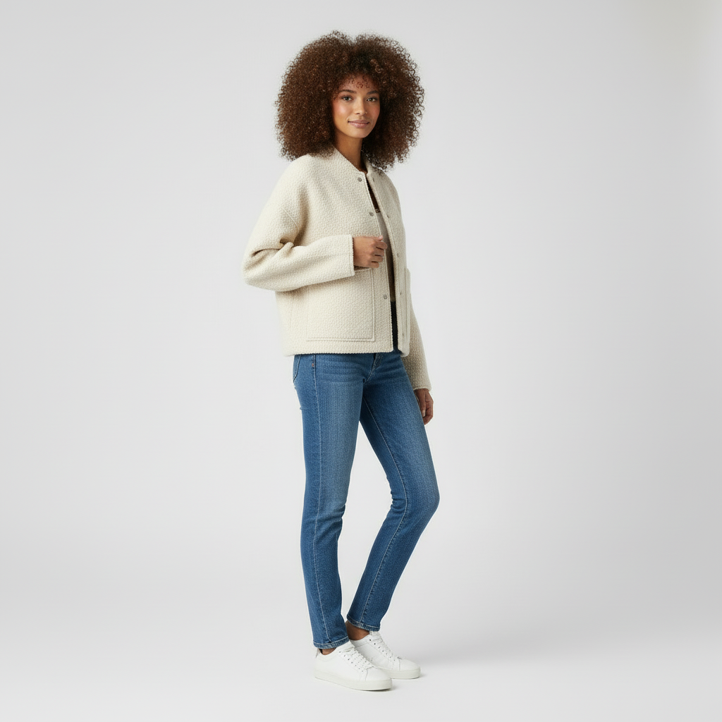 Brianda - Casual Gebreide Dames Jas met Textuur