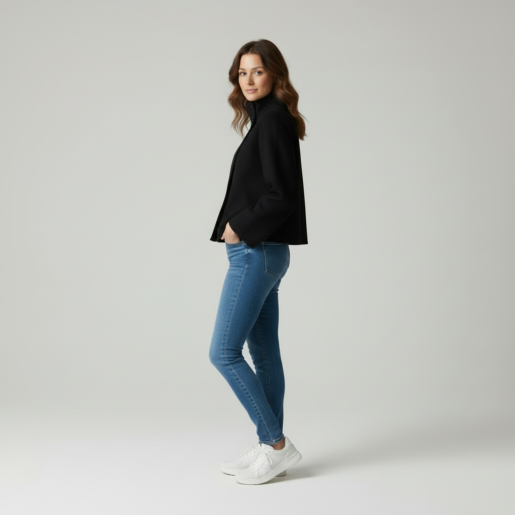 Lyndsey Katoenmix Damesjack - Asymmetrische Sluiting