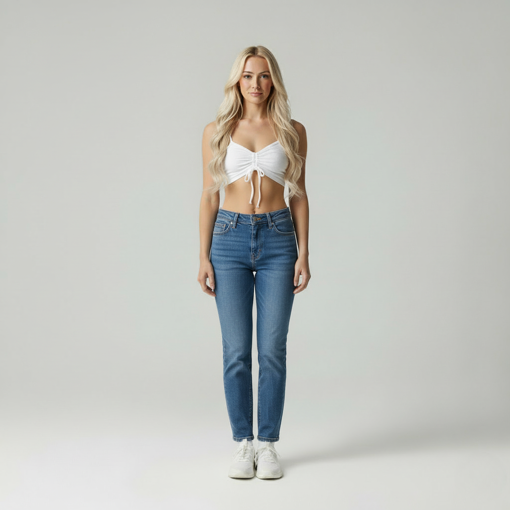 Lynelle | Wafelgebreide Crop Top met Ruched Strikdetail