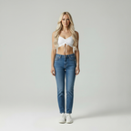 Lynelle | Wafelgebreide Crop Top met Ruched Strikdetail