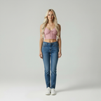Lynelle | Wafelgebreide Crop Top met Ruched Strikdetail