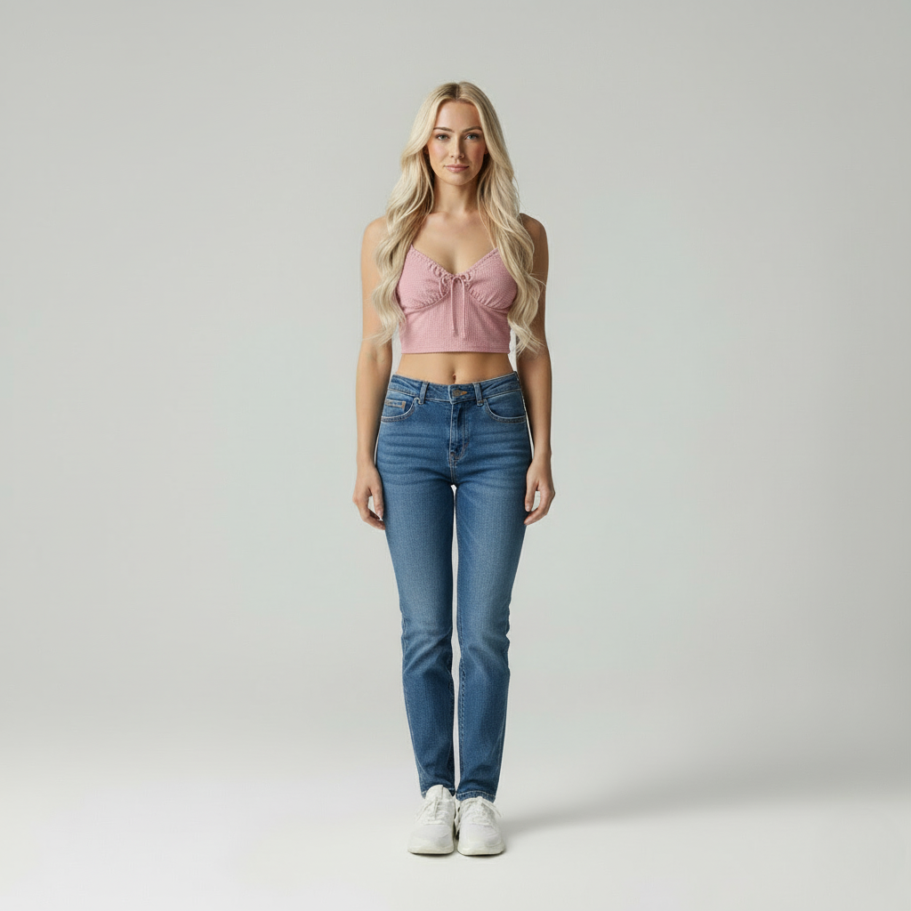 Lynelle | Wafelgebreide Crop Top met Ruched Strikdetail