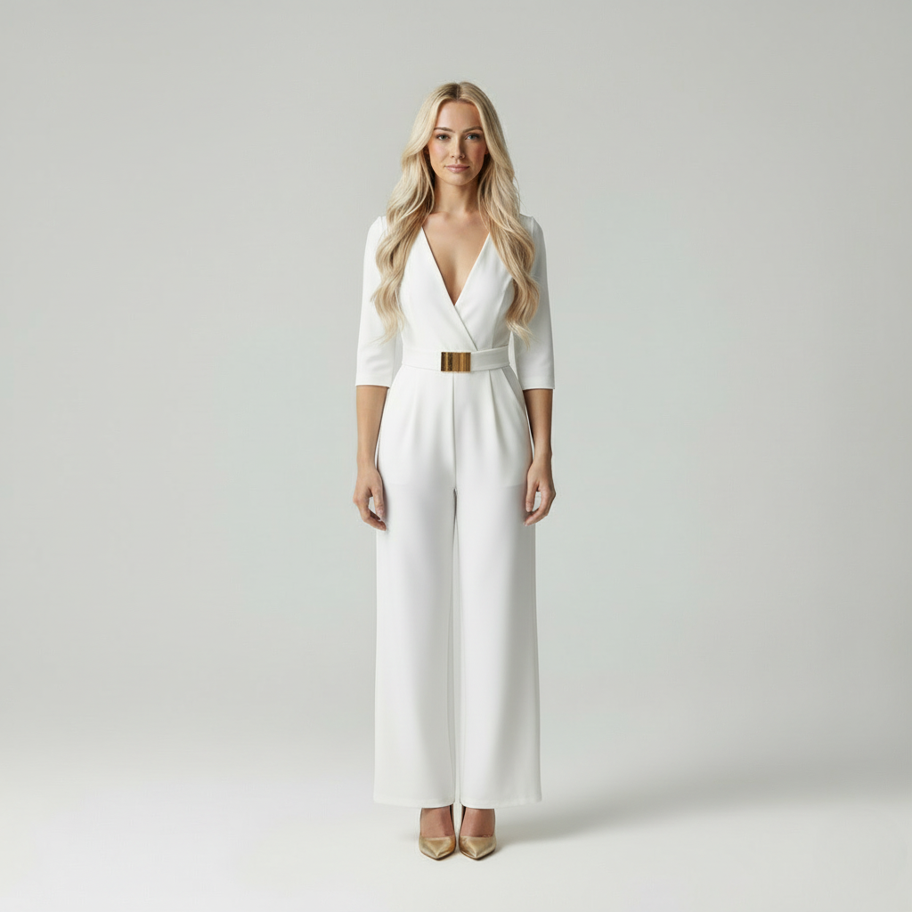 Dames Elegante V-hals Jumpsuit