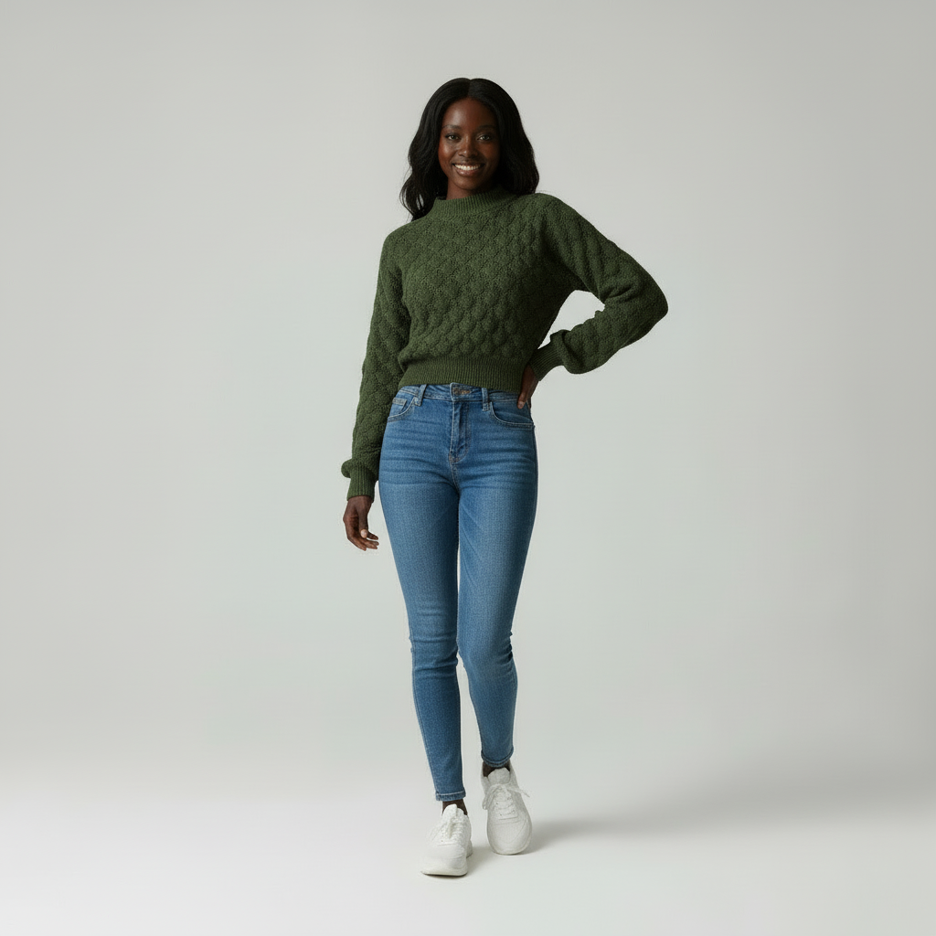 Gebreide Trui met Diamantpatroon