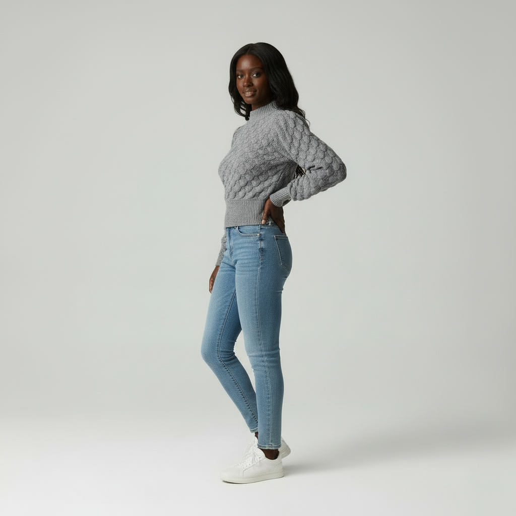 Gebreide Trui met Diamantpatroon