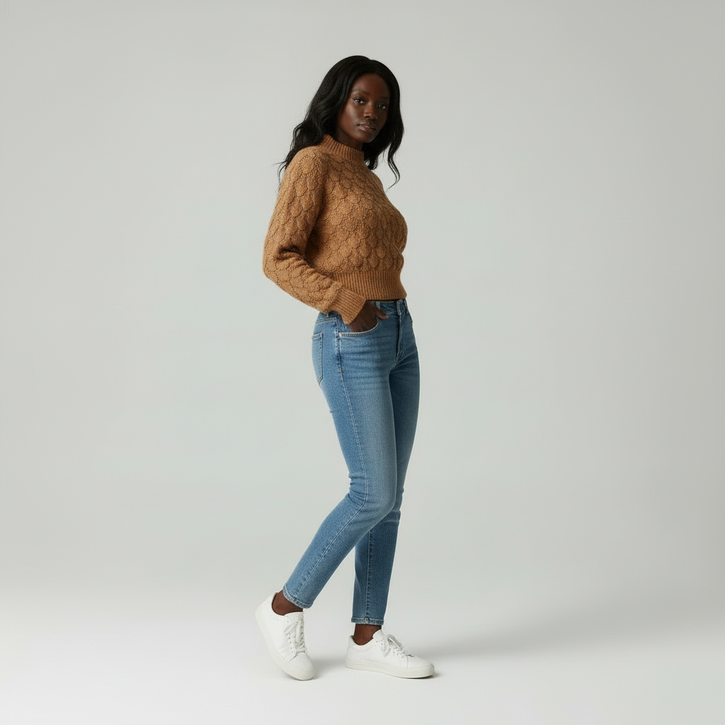 Gebreide Trui met Diamantpatroon