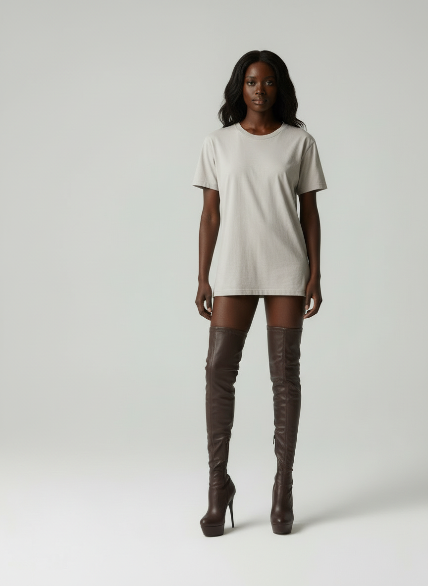 Valentina Noir | Luxe Leatherfeel Overknee High Heel Boots