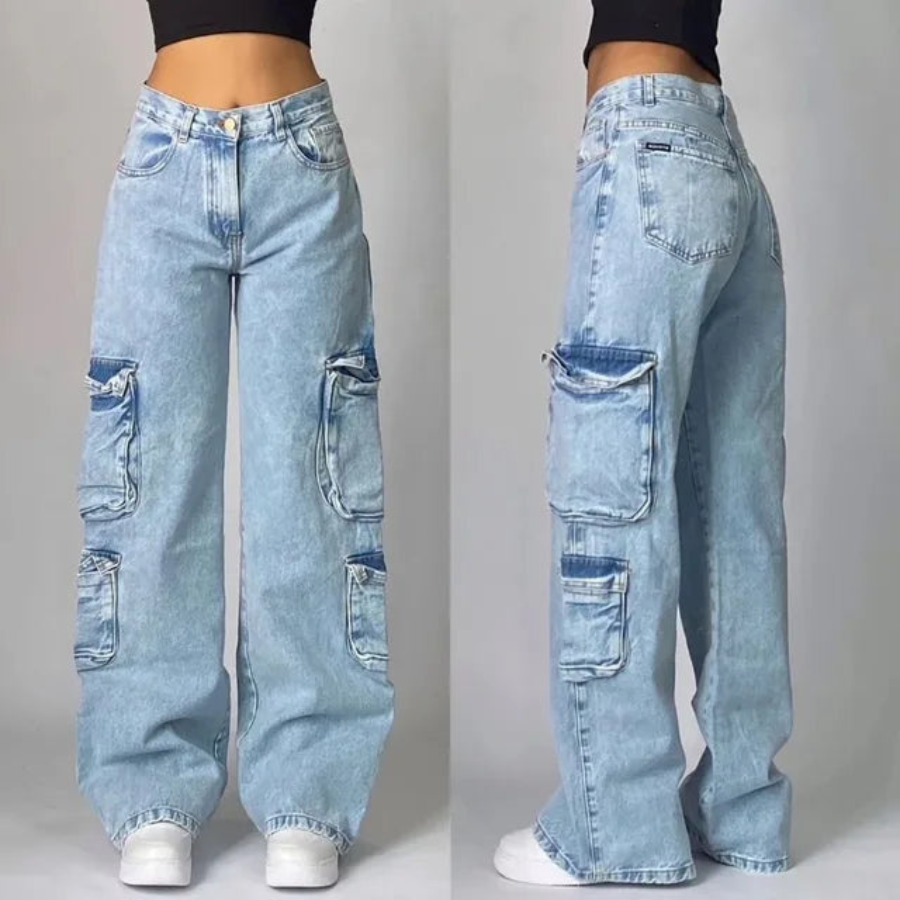 Baggy Denim Cargo Broek
