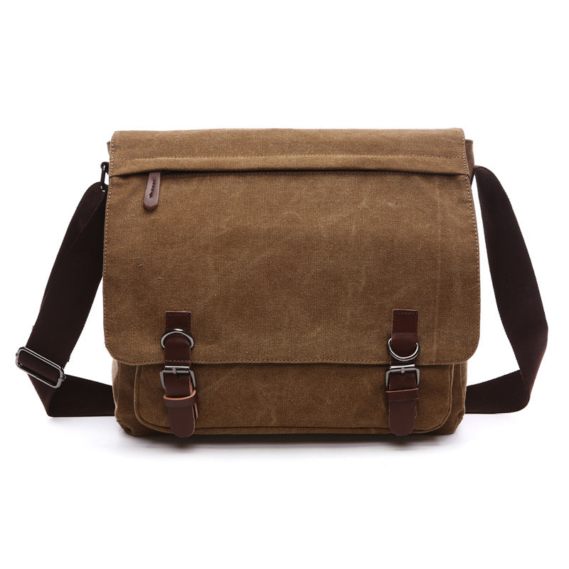 Canvas Messenger Bag met Flap-over