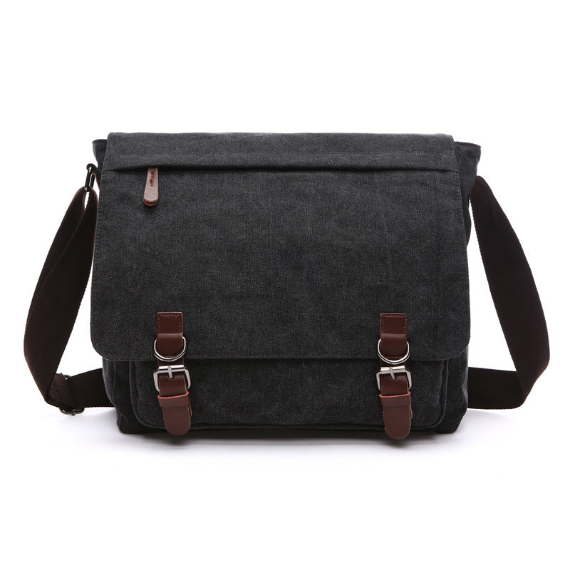 Canvas Messenger Bag met Flap-over