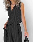 Angelle - Eigentijds Pinstripe Pakset Dames