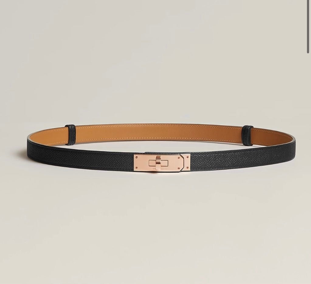 Leren Riem met Goudkleurige Kelly-stijl Gesp