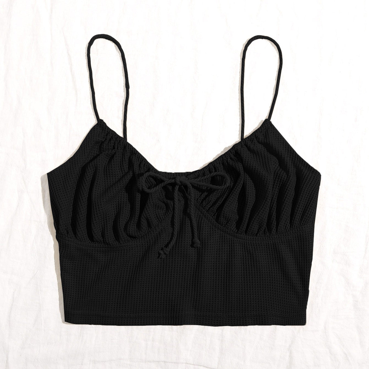 Sexy Camisole With Front Straps And Chest Folds