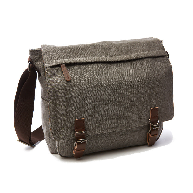 Canvas Messenger Bag met Flap-over