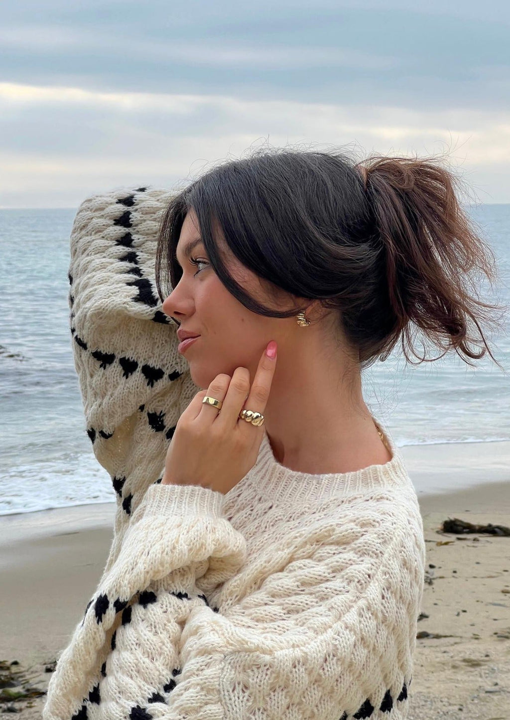 Gebreide Trui  met Geometrisch Patroon