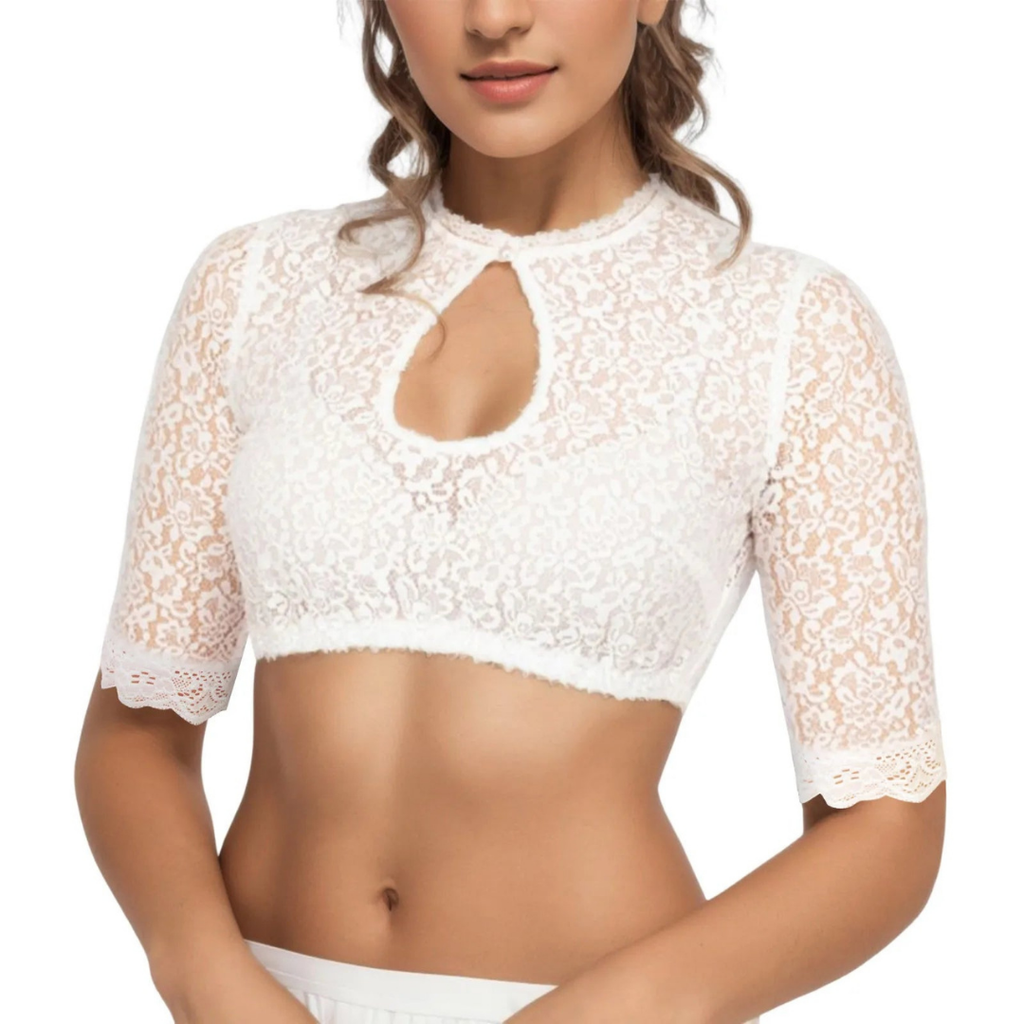 Floral Lace Overlay Crop Top