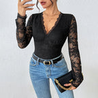 Lace Bodysuit met Bloemenkant Detail