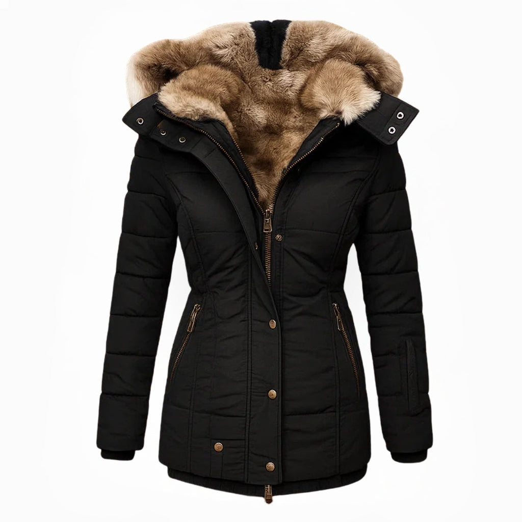 Modavo Lovie Dames Puffer Jas - Casual met Bontkraag
