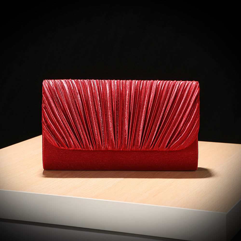 Geplooide Metallic Clutch Tas