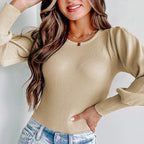 Gebreide Bodysuit met Pofmouw