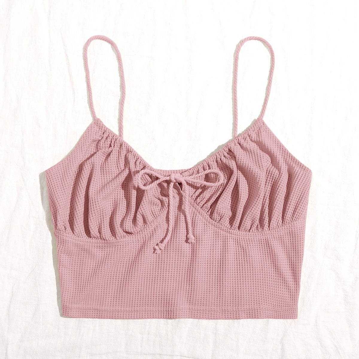 Sexy Camisole With Front Straps And Chest Folds