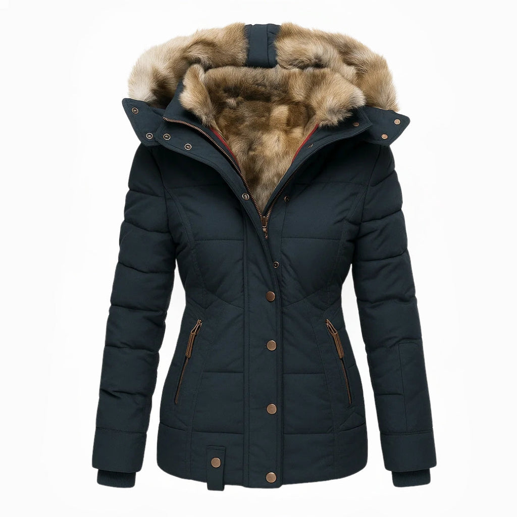 Modavo Lovie Dames Puffer Jas - Casual met Bontkraag