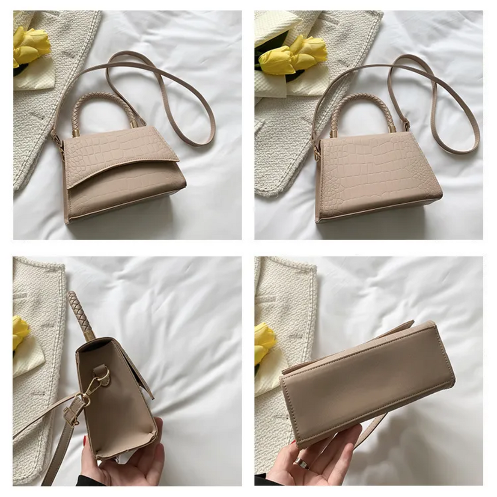 Keely | Faux Leren Handtas met Gevlochten Handvat