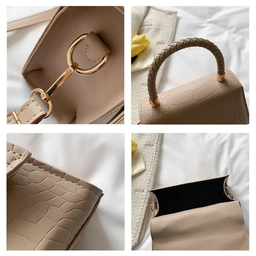 Keely | Faux Leren Handtas met Gevlochten Handvat