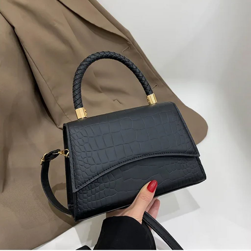 Keely | Faux Leren Handtas met Gevlochten Handvat