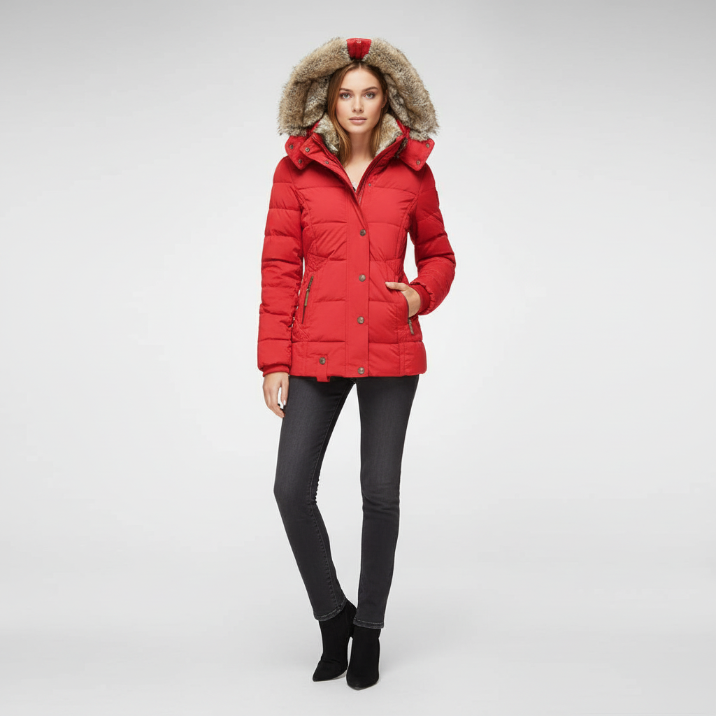 Modavo Lovie Dames Puffer Jas - Casual met Bontkraag