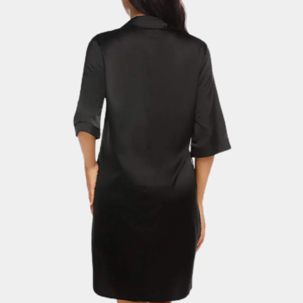 Luxe Loungewear Satijnen Nachthemd met Knoopsluiting