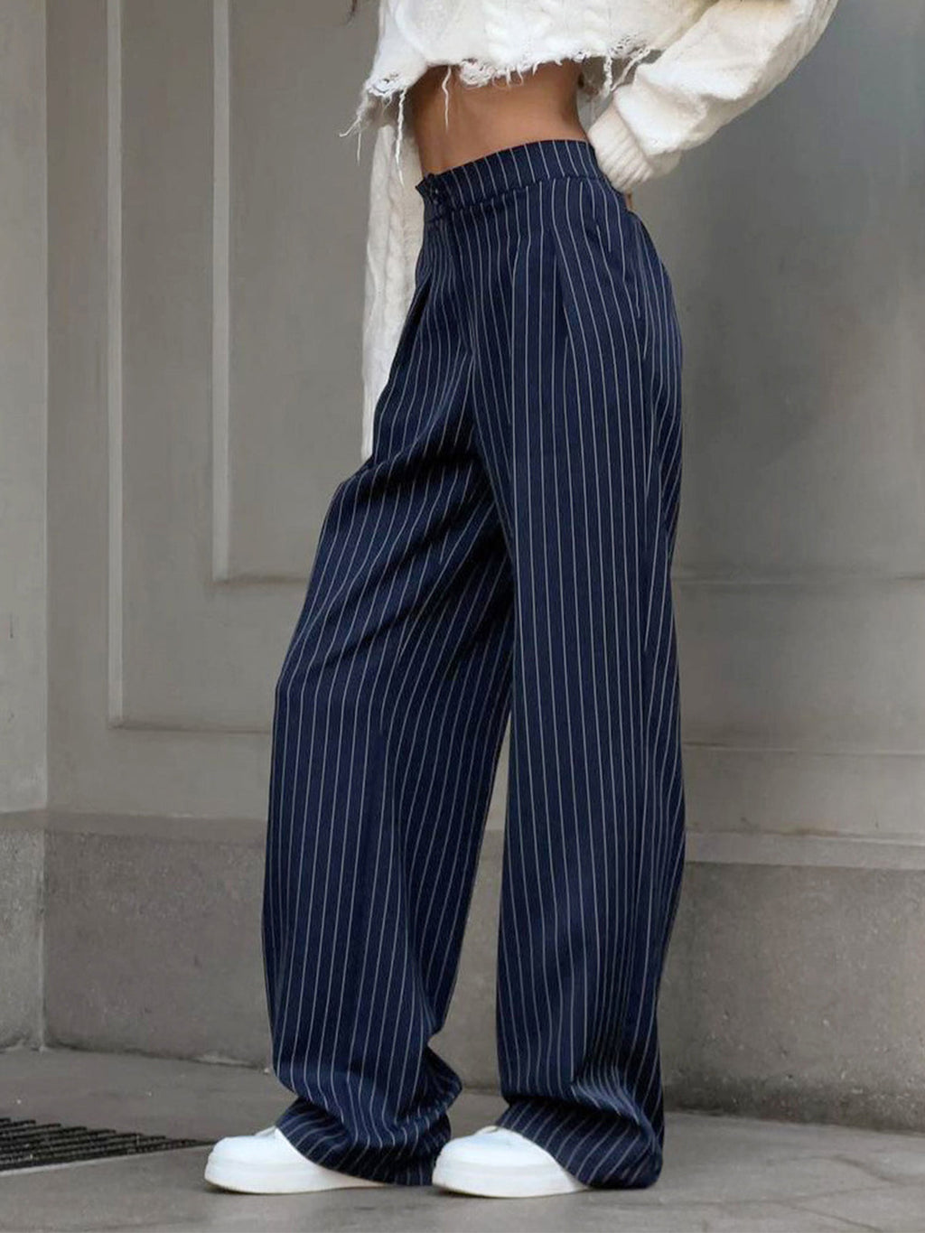 Wijde Pinstripe Broek
